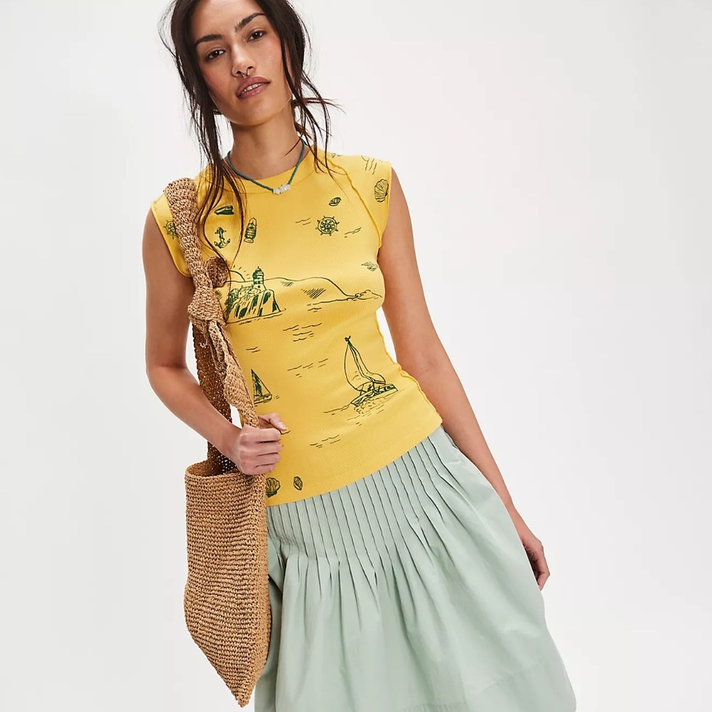 Yellow Graphic Short Sleeve Tee